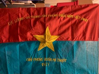 Vietnam Vietnamese Viet Nam 1967 Flag Banner Viet Cong Army Military Communist