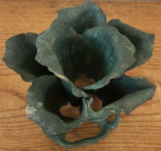 Vintage Art Nouveau Antique Lead Metal Flower Frog Floral Arrangement Weight 3 "