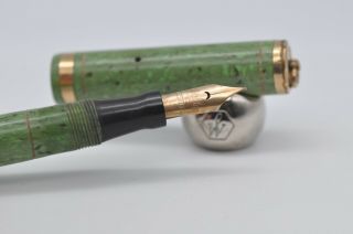 Lovely Rare Vintage Conklin Endura Fountain Pen - Green Jade Pattern -