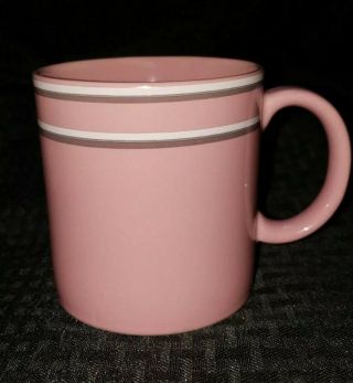 Vintage Jmp Chromatics Stoneware Coffee Mug Cup Pink 3.  5 " Made In Japan