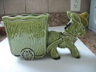 Vintage Geo Z Lefton Donkey and Cart Planter 3