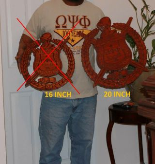 Omega Psi Phi Fraternity - 20 " (inch) Carved Shield (stained)