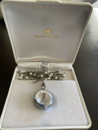 Vintage Bucherer 17 Jewels Ball Pendant Watch Silver - Swiss Made