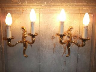 French A Gold Bronze Wall Light Sconces Reserved " Mojimojokun "