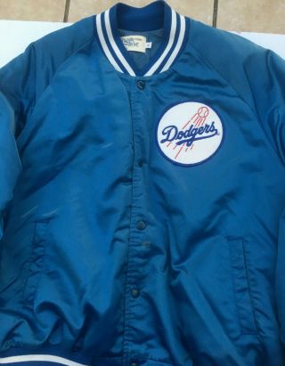 La Dodgers Rare Vintage Blue Satin Jacket Size Xl Made By Chalk Line