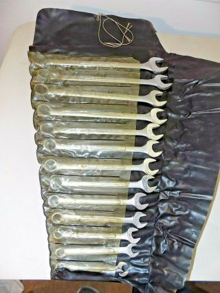 Vintage =v= Series Craftsman 14 Pc Sae Combo Wrench W/roll - Up Set - Grade A