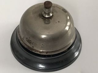 Vintage Antique Metal Hotel Lobby Desk Service Bell Clerk Metal