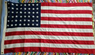 Vintage Cotton 3 X 5 Ft 48 Star American Flag Stitched Stars