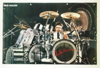 Vtg Alex Van Halen 23x35 " Rock Music Poster 1983 Drum Kit