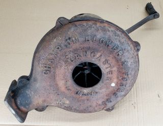 Vintage Hand Crank Champion Blower & Forge Co.  Antique Blacksmith Rusty 2