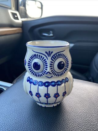 Owl Coffee Mug,  Yokohama Studios Ceramic,  Hand Painted.