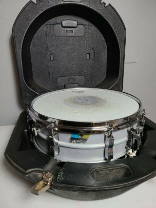 Vintage Ludwig Acrolite 1976 14 " Snare Drum With Case And Mute Pad S/n 2150329