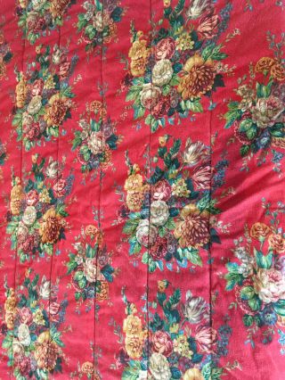 Vtg Ralph Lauren Aylesbury " Full/queen Red Floral Comforter Euc