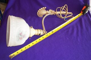 Antiqued Vintage Art Deco Wall Sconce Lamp Light Glass Shade