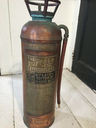 Rare Vintage The Buffalo Copper And Brass Fire Extinguisher,  2.  5 Gal Estate Find