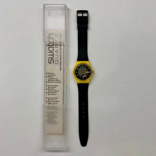 SWATCH GJ700F YAMAHA RACER 1985 VINTAGE w/ CASE,  Pre - Owned 2