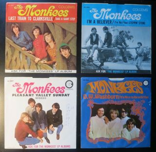 Monkees - Last Train,  I’m A,  Pleasant Valley,  D.  W.  Washburn 7” X 4 W/picture Sleeves