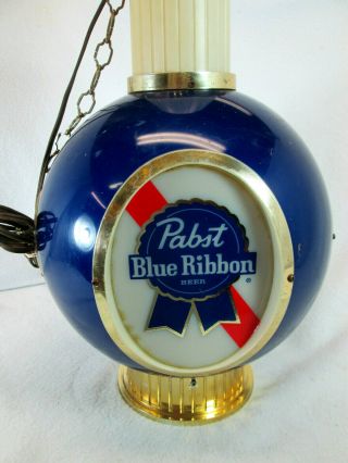 Vintage 1964 Pbr Pabst Blue Ribbon Beer Hanging Round Tavern Light Lamp