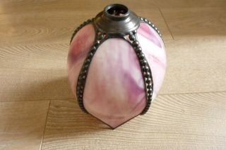 Vintage Christopher Wray Tiffany Inspired Pink Lamp Shade.  210mm High.