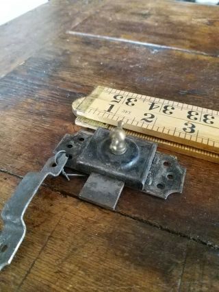 Antique Large Cupboard Latch Brass And Steel Will Fit Left Or Right 2