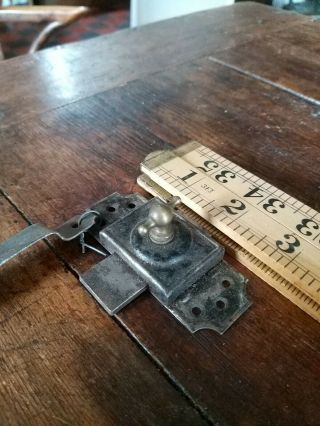 Antique Large Cupboard Latch Brass And Steel Will Fit Left Or Right 3