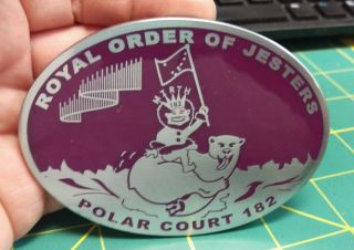 Royal Order Of Jesters Belt Buckle Polar Court 182 Alaska Roj Shriner Masonic