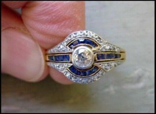 Vintage Art Deco Engagement Wedding Antique Ring 14k White Gold Over 2ct Diamond