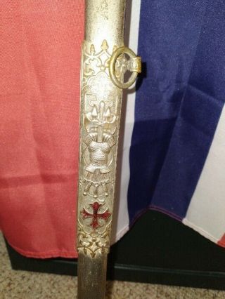 Antique German Knights Templar Sword With Scabbard