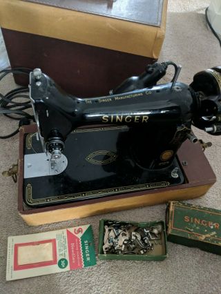Vintage Singer 99k Electric Sewing Machine W/electric Light & Foot Control,  Case
