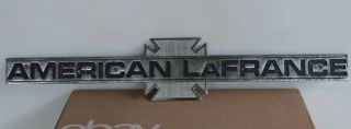 Vintage American Lafrance Fire Truck Name Plate Chrome Sign Auto