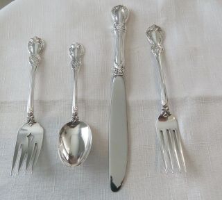 Vintage Towle Old Master Sterling Silver 4 Piece Place Setting Modern Blade X10
