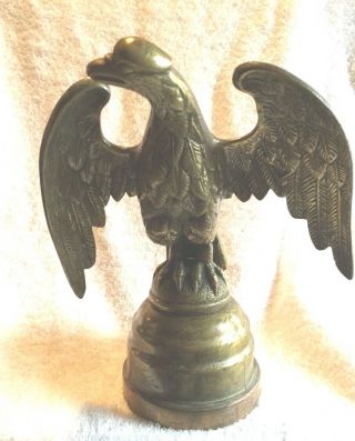Vintage Architectural Brass American Eagle Flag Pole Topper Copper Metalware