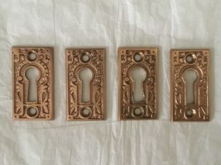 Antique Solid Brass 1880’s East Lake Style Keyhole Back Plate