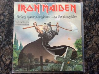 Rare Iron Maiden Bring Your Daughter To The Slaughter 7 " Vinyl Rock Etched Disc