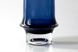 Mid - century Vintage Blue Glass Vase by Tapio Wirkkala for Iittala 2