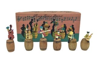 Vintage Rag Time Band & Instruments Japan Wooden Miniature Boxed Set