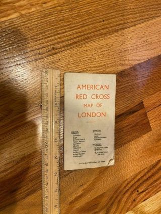 Wwii American Red Cross Map Of London Includes List Of Cinemas,  Theaters Etc.