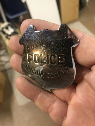 Vintage Oneida Country Ny Police Auxiliary Badge York Ny