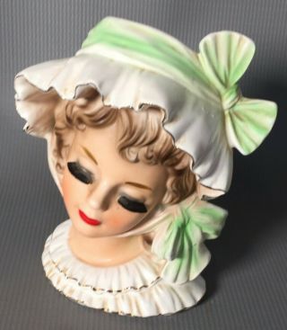 Vintage Lady Head Vase 5 1/2 Ucagco Japan N 