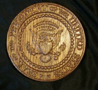 3d Oak Carved Wood Presidential Seal