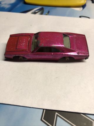 1969 Hot Wheels Redline Custom Dodge Charger Hot Pink Vintage Missing Right Whls 2