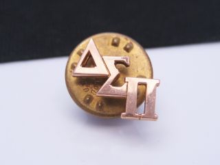 Vintage Delta Sigma Pi 14k Gold Top Fraternity Badge Pledge Tack Pin