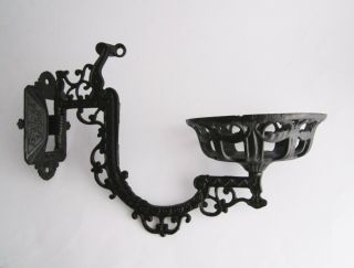 Antique Cast Iron Victorian Eastlake Wall Mount Swivel Oil Lamp Bracket