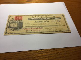 1900 Bank Check Bristow,  Indian Territory Pre Oklahoma Statehood