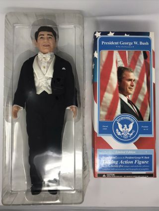Vintage Ronald Reagan Doll & 2003 President George W.  Bush Talking Action Figure