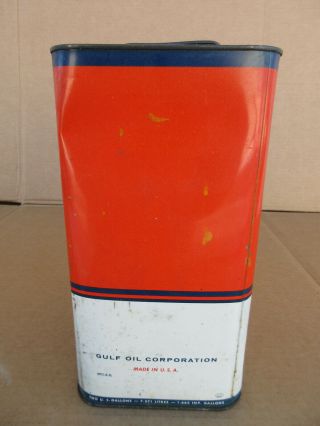 Vintage Gulf supreme MOTOR OIL 1 gallon Can gas station 3