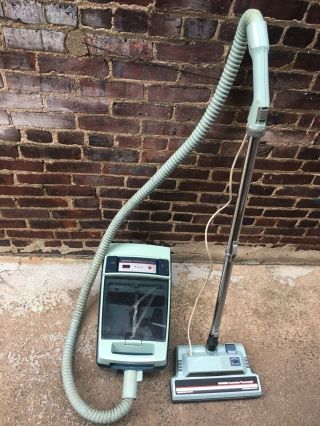 Vintage Hoover Dimension 1000 Canister Vacuum Blue S3277w/attachments Functional