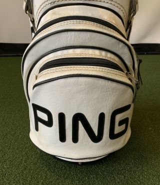 Vintage Ping Golf Bag White Leather