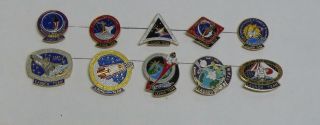 10 Early Nasa Sts Space Shuttle Launch Team Pins.  Buy And Save