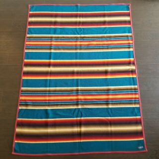 Vtg Beaver State Pendleton Woolen Mills Southwest Aztec Serape Blanket 56x75